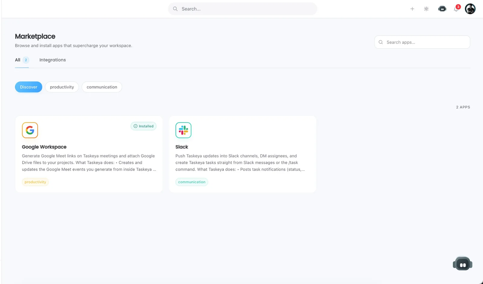 Taskeya integrations marketplace for small teams reducing SaaS costs and connected tool sprawl