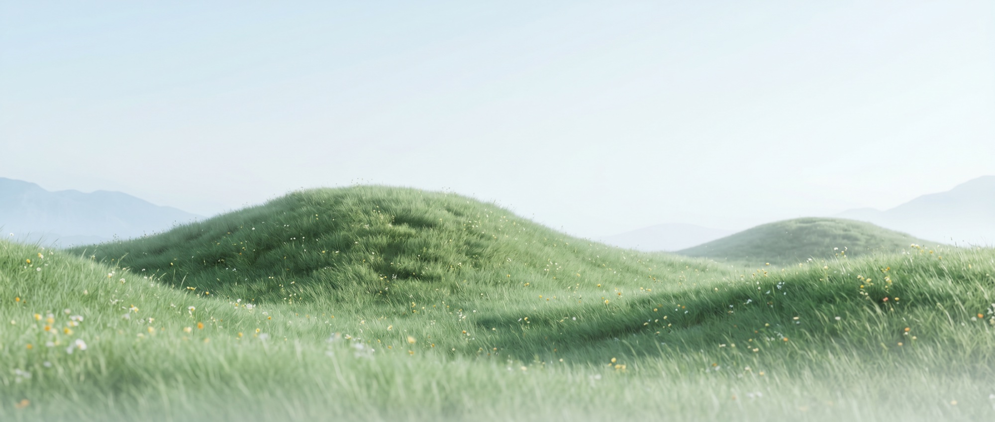 Rolling green hills landscape