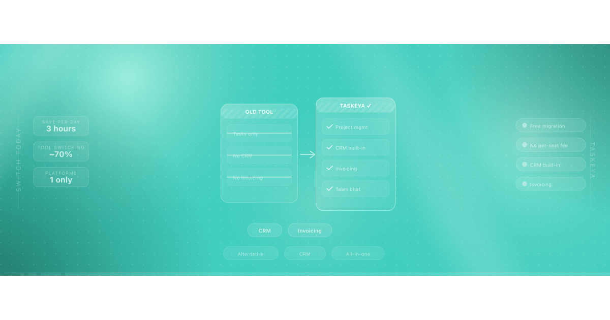 Illustration for an Asana alternative with CRM and invoicing for small teams
