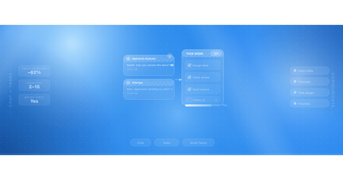 Illustration for combining chat and task management in one workspace