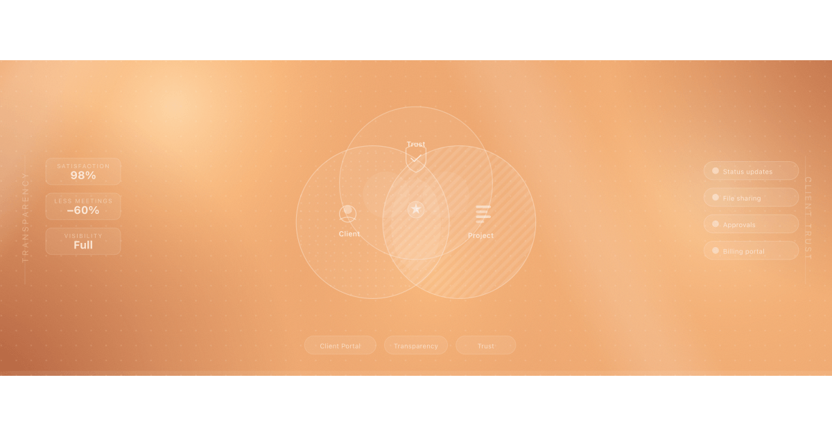 Illustration for building client trust through project transparency without more meetings