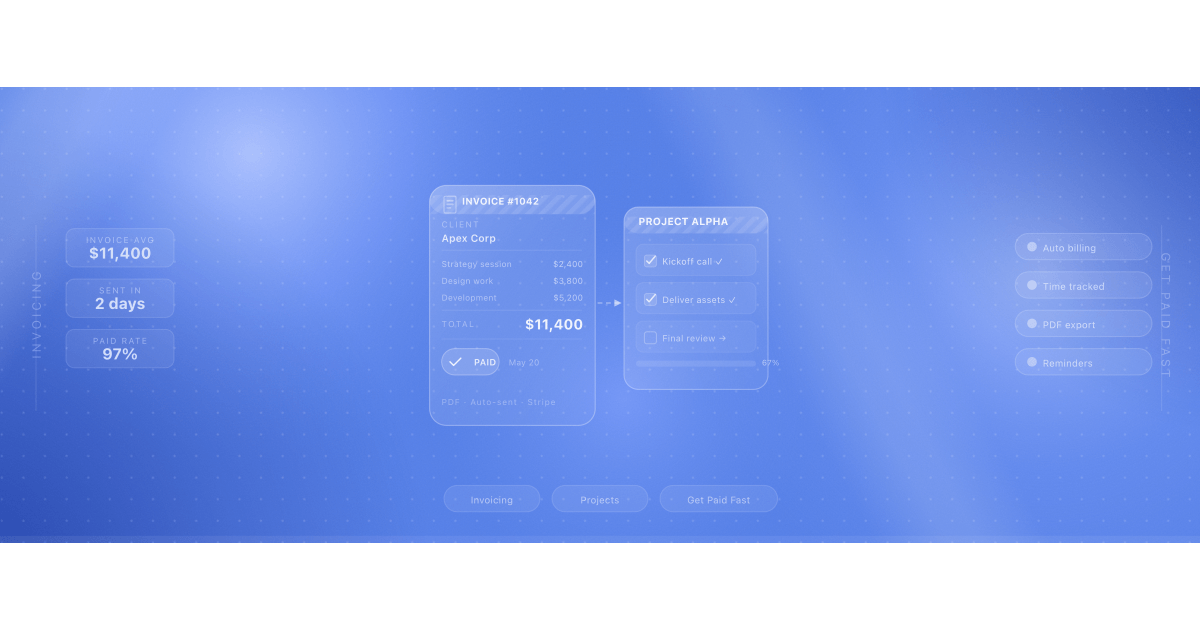 Illustration for project management with invoicing and faster agency payments