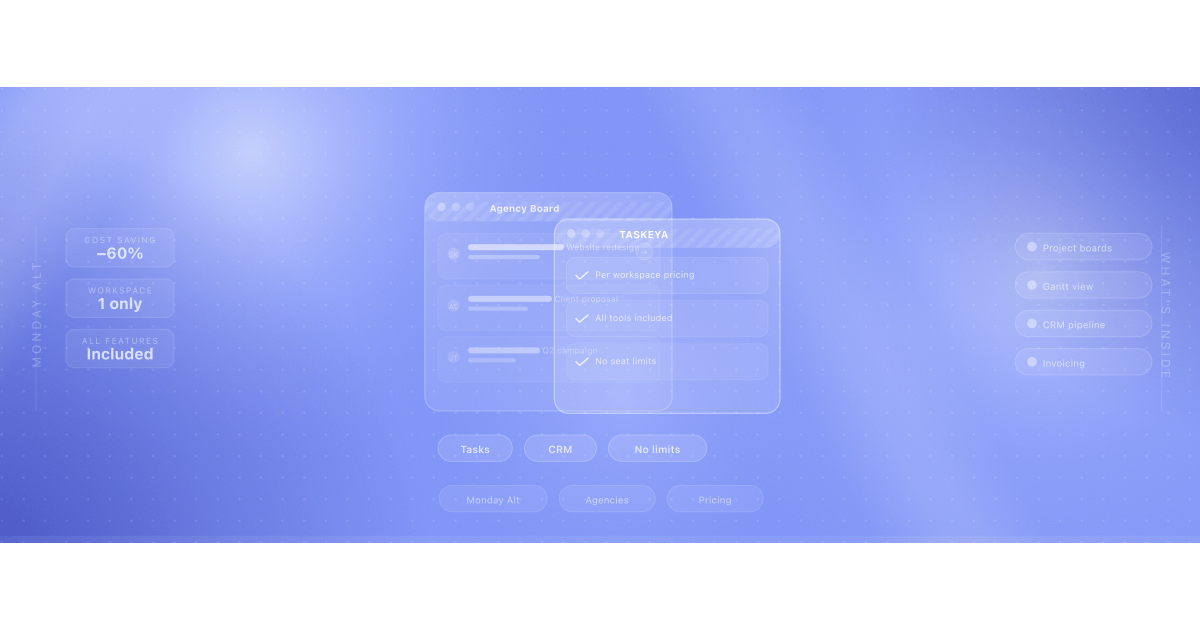 Illustration for a Monday.com alternative for agencies without per-seat pricing