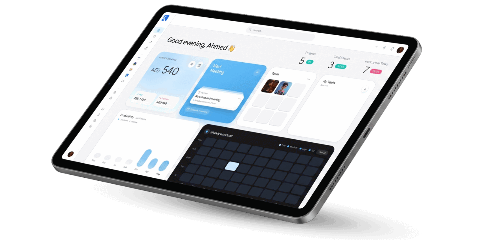 Taskeya Platform unified dashboard interface for team and project operations